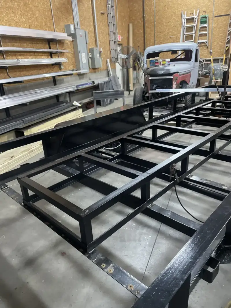 Steel sign frames being fabricated in the Signs Limited shop